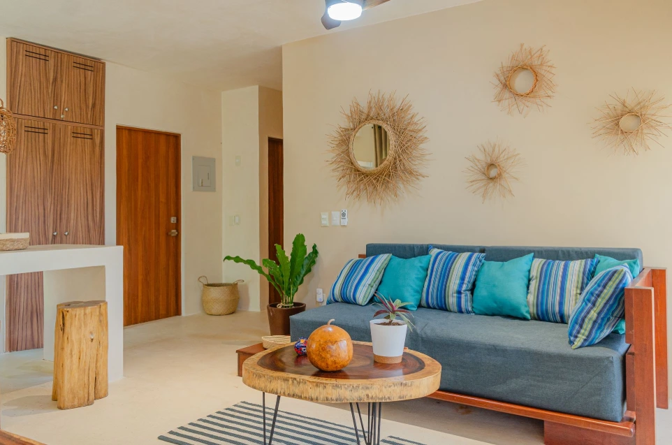 Living room in a comfortable apartment